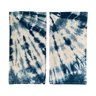 Organic Cotton Indigo Dyed Shibori Tea Towel - Burst