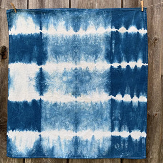 Organic Cotton Indigo Dyed Shibori Tea Towel - Hakusen