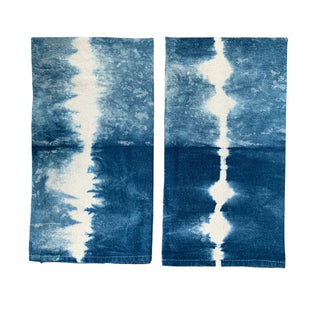 Organic Cotton Indigo Dyed Shibori Tea Towel - Hakusen