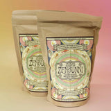 Close-up highlighting “Coffee of the Cosmos” branding and flavor notes