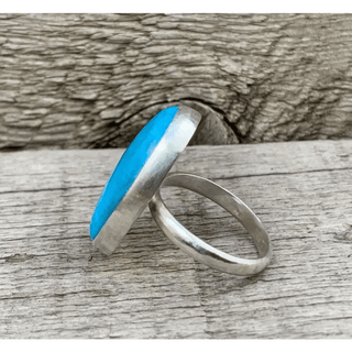 Howlite Turquoise Oval Sterling Ring