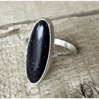 Blue Sandstone Sterling Silver Ring