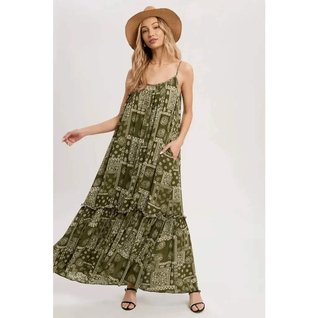 Paisley Print Boho Maxi Dress - The Boho Depot