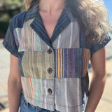 Patchwork Cropped Blouse