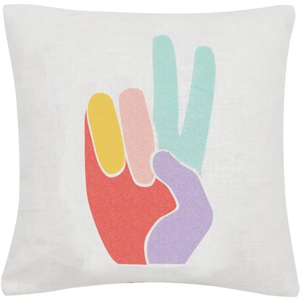 Peace Hand Embroidered Pillow