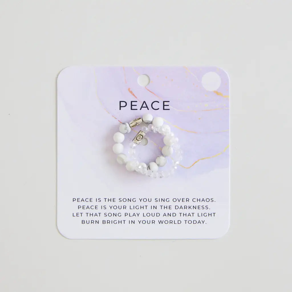 Peace Ring Sets - S/M / White Howlite