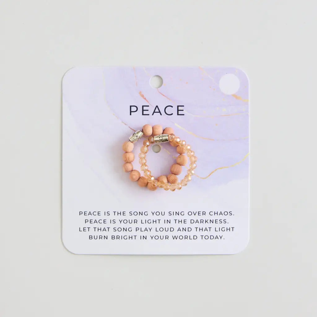 Peace Ring Sets - S/M / Rosewood Diffuser Beads