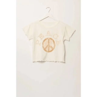 Peace Sign Graphic Tee | Ivory - Small