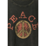 Graphic Tee | Charcoal Peace Sign Lettuce Edge