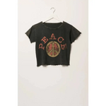 Graphic Tee | Charcoal Peace Sign Lettuce Edge - Small
