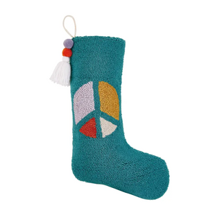 Peking Handicraft - Green Peace Stocking With Pom Tassel