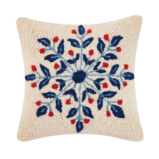 Peking Handicraft - Nordic Blue Snowflake Hook Pillow