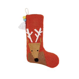 Peking Handicraft - Reindeer Stocking With Pom Tassel