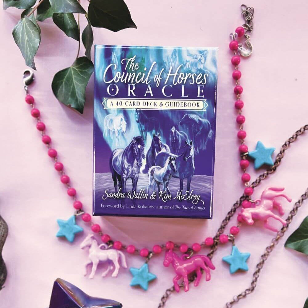 Pink pony charm necklace with turquoise stars on hot pink beads