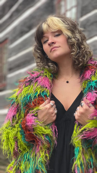 Multicolor Faux Fur Jacket

