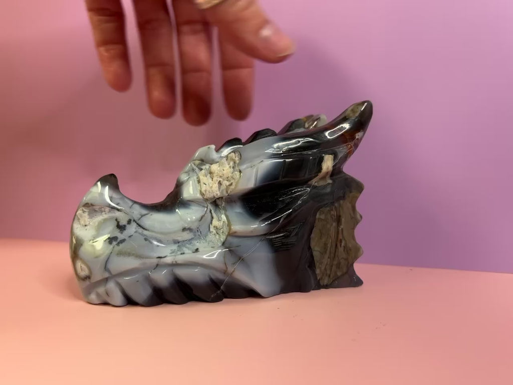 Volcano Agate Crystal Dragon