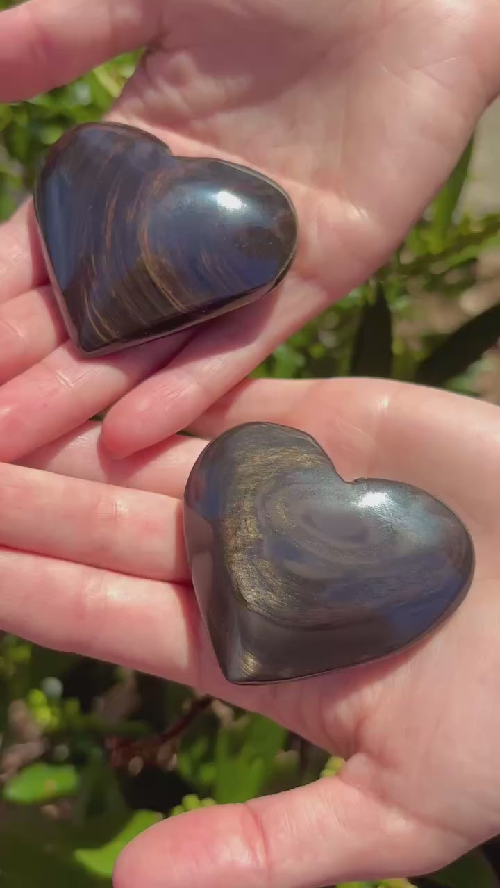 Brown Sheen Obsidian Crystal Heart