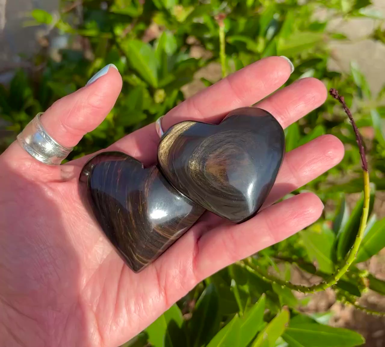 Brown Sheen Obsidian Crystal Heart