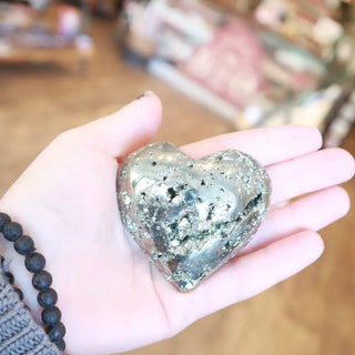 Pyrite Palm Stone Hearts - Crystals