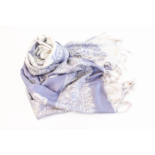 Women’s Rayon Fall Shawl: Periwinkle Paisley