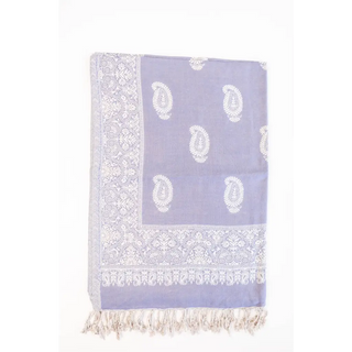 Women’s Rayon Fall Shawl: Periwinkle Paisley