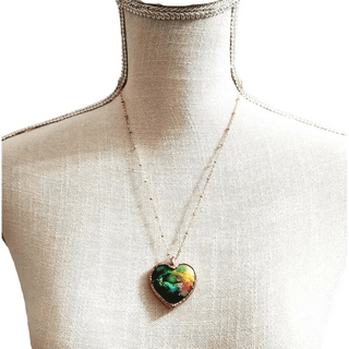 Rainbow Agate Heart Necklace