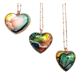 Rainbow Agate Heart Necklace - The Boho Depot