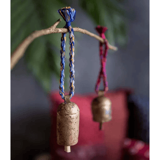 Rainbow Twist Handmade Blue and Gold Bell - Decorative Bells