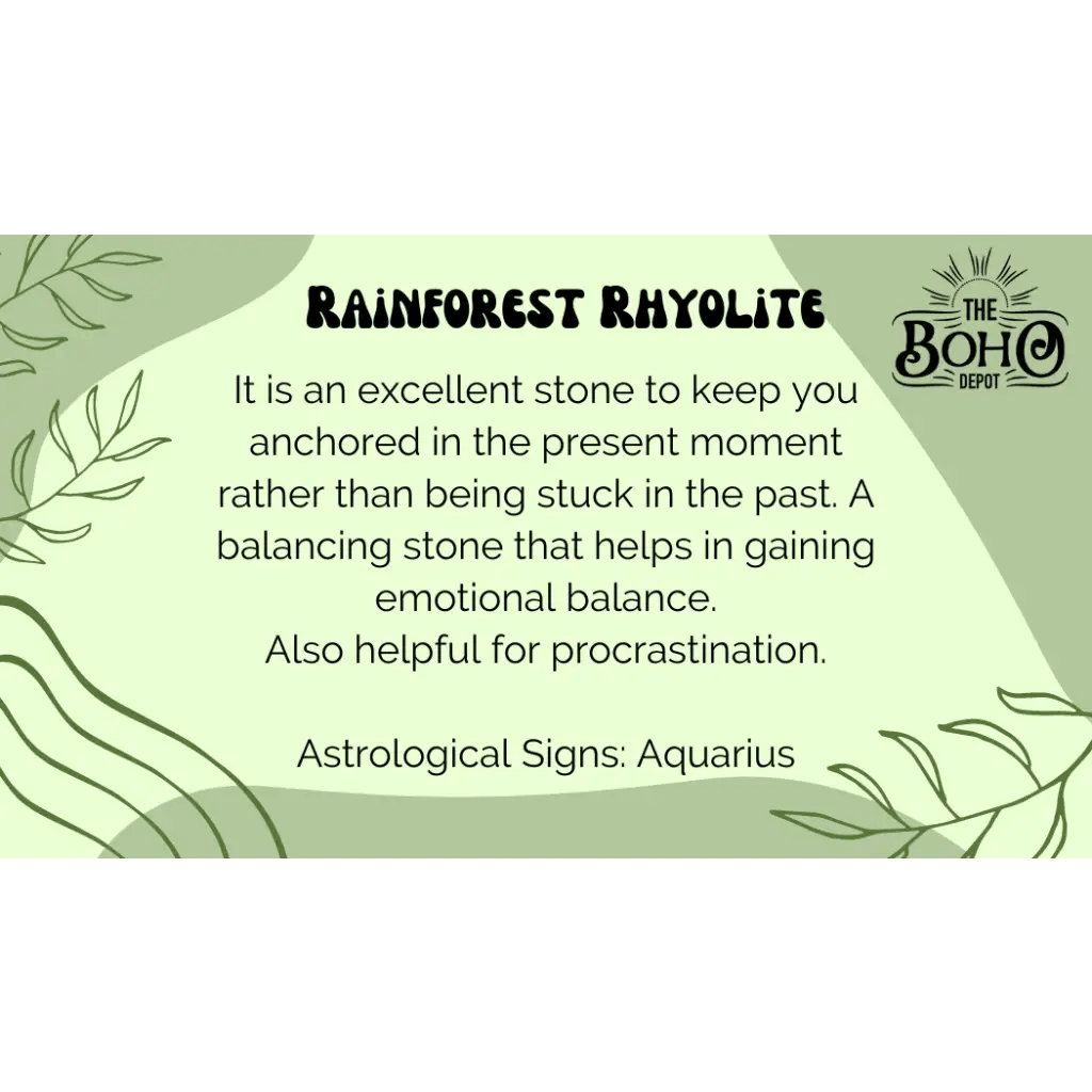 Rainforest Rhyolite Crystal Tumbled Stone