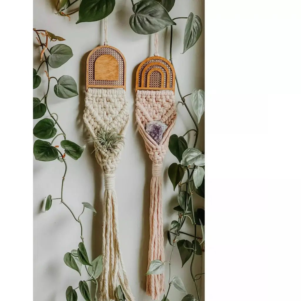 Rattan Air Plant Hangers - Cream / Arch