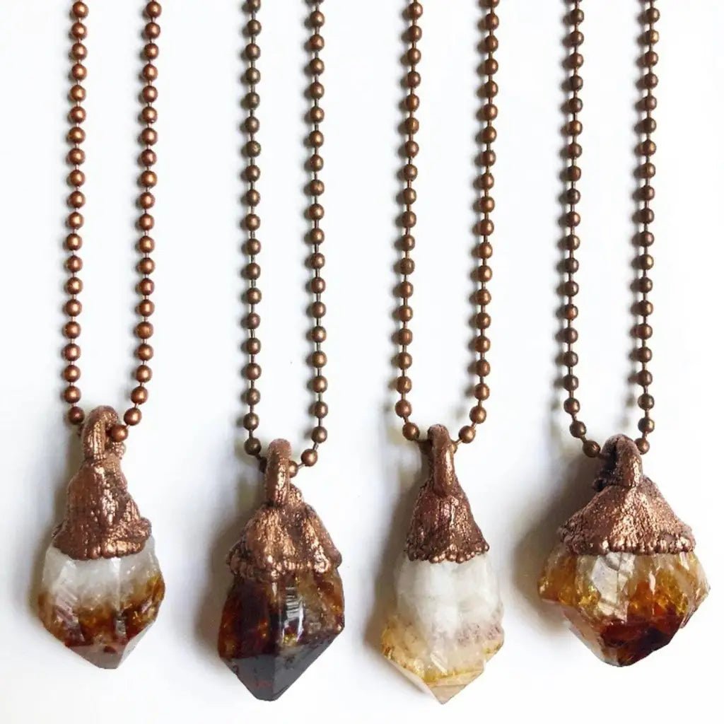 Raw Natural Citrine Point Necklace - The Boho Depot