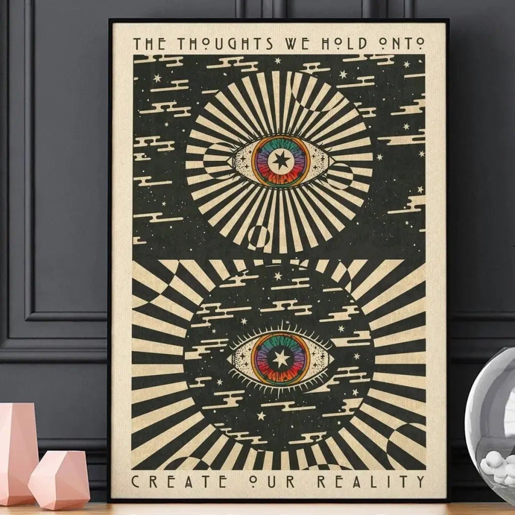 Reality Portrait Art Print, Poster, Psychedelic 70s Wall Art - The Boho Depot