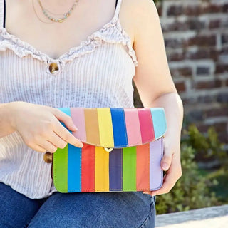 Recycled Leather Multicolored Crossbody Bag - The Boho Depot