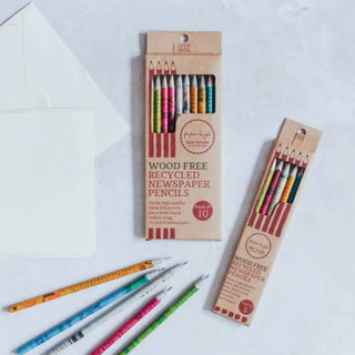 Recycled Newspaper Pencil Set | Set of 10