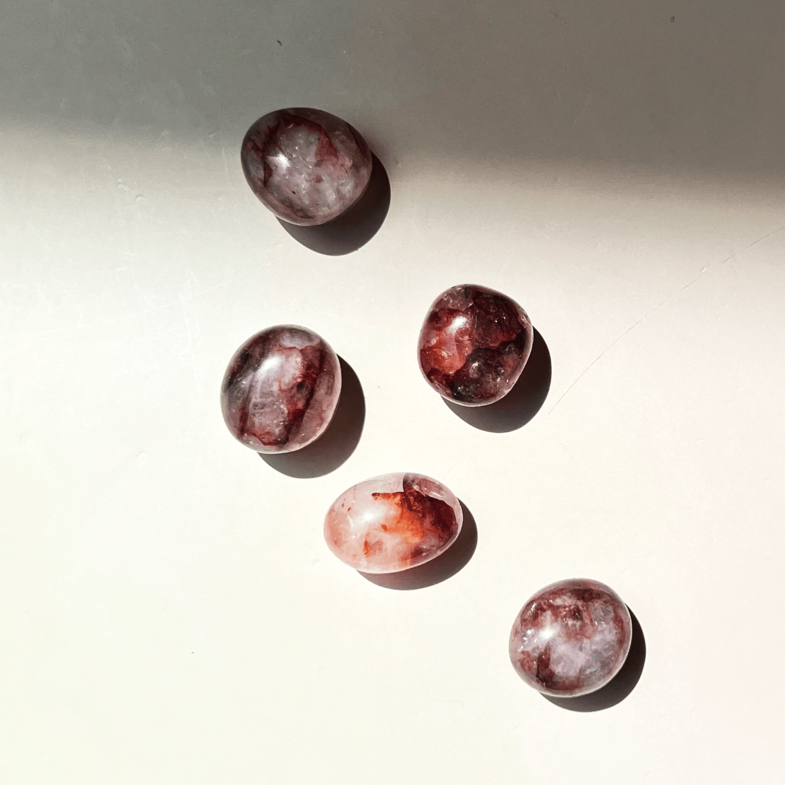 fire quartz tumbled stone grounding clarity crystal