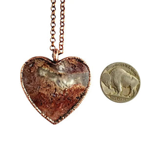 Red Moss Agate Heart Necklace