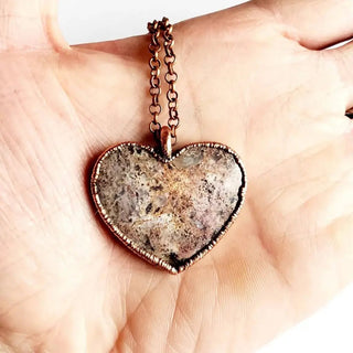 Red Moss Agate Heart Necklace