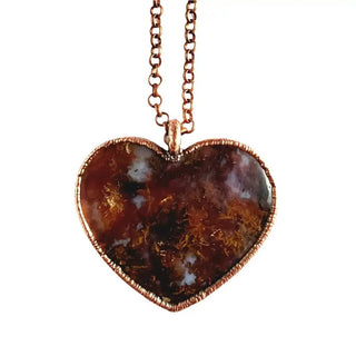 Red Moss Agate Heart Necklace