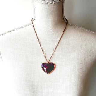 Red Moss Agate Heart Necklace