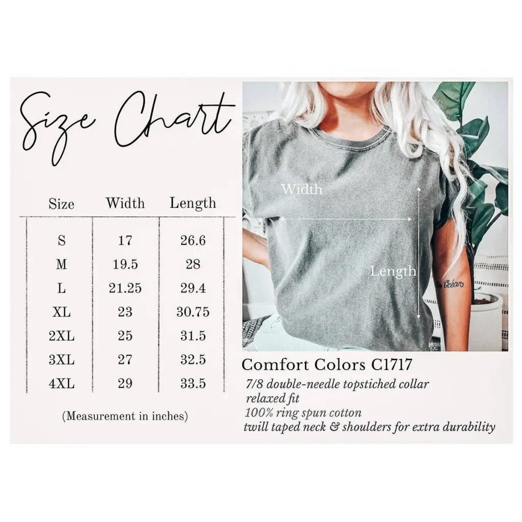 A picture of the sizing guide.
