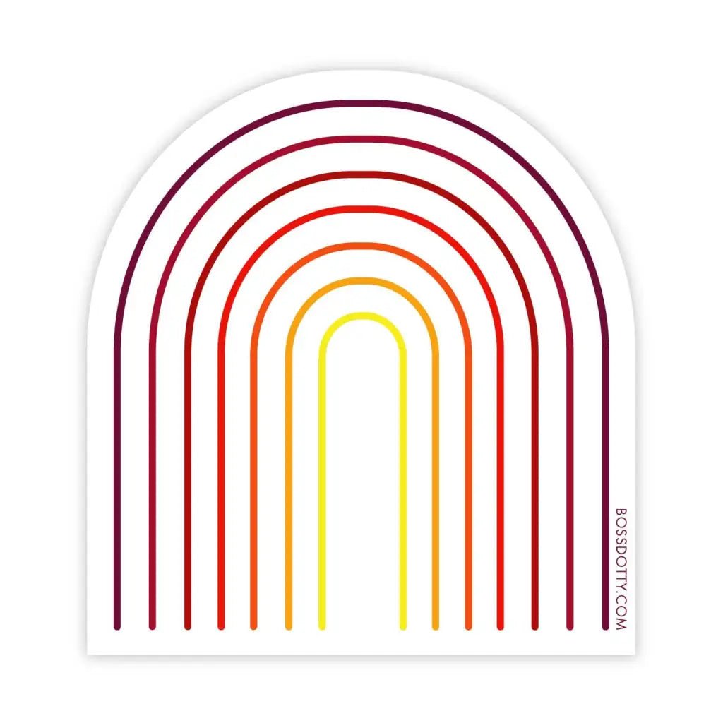 Retro Rainbow Clear Sticker - The Boho Depot