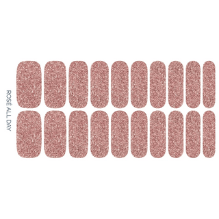 Rose Gold Glitter At Home Mani Nail Wrap