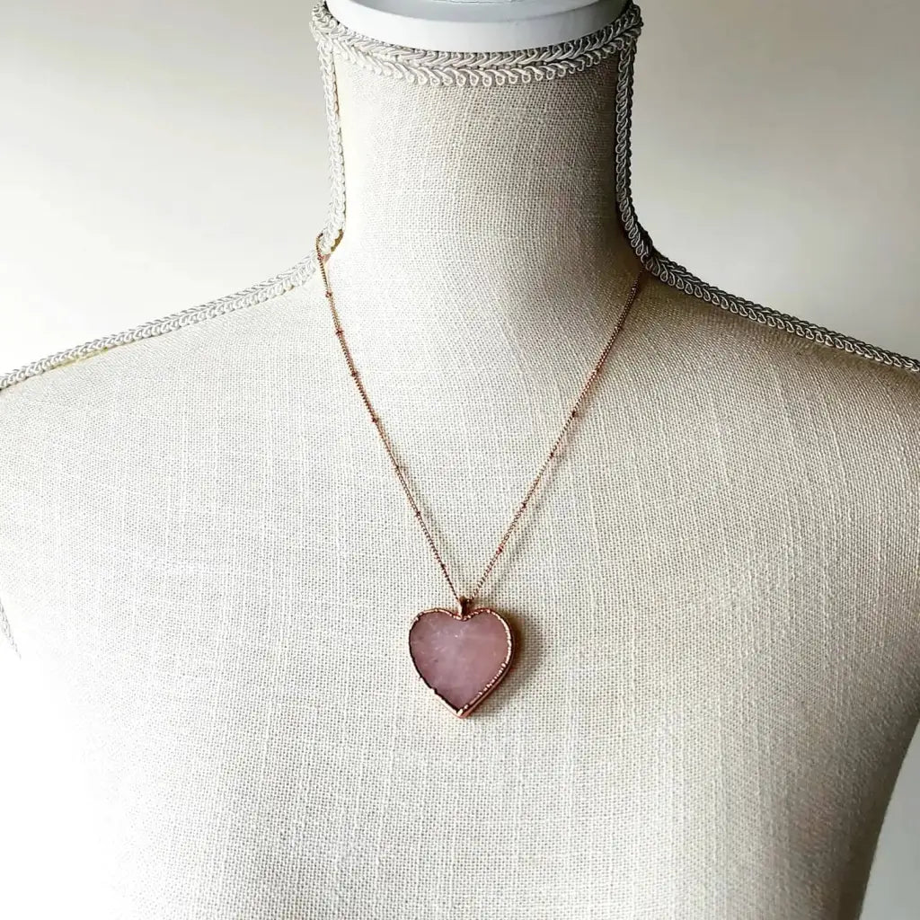 Rose Quartz Heart Necklace
