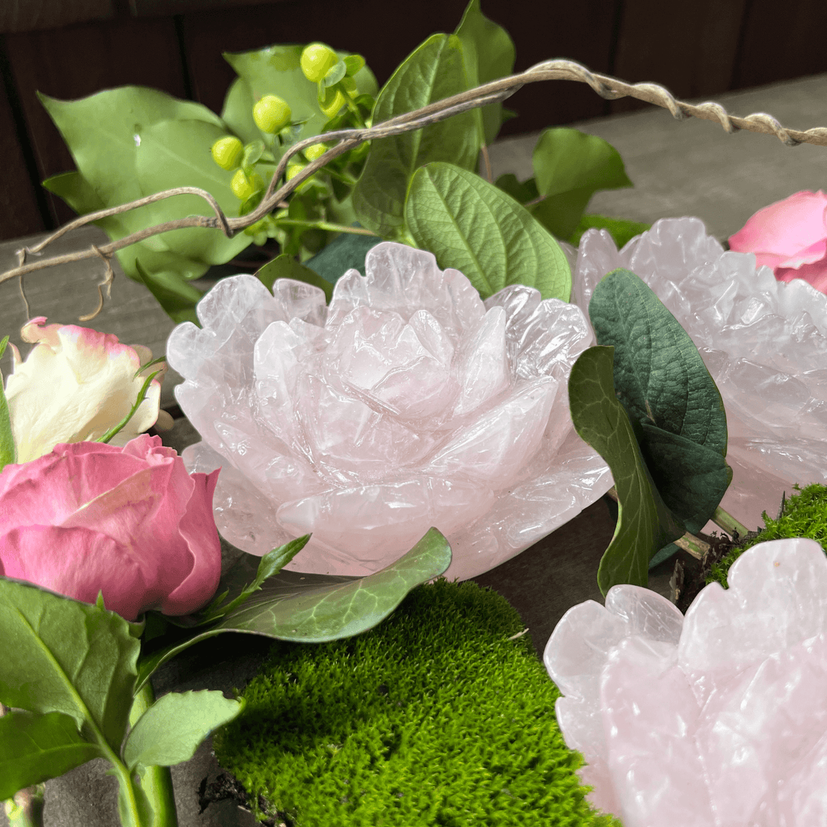Rose Quartz Crystal Rose | Quartz Flower – The Boho Depot