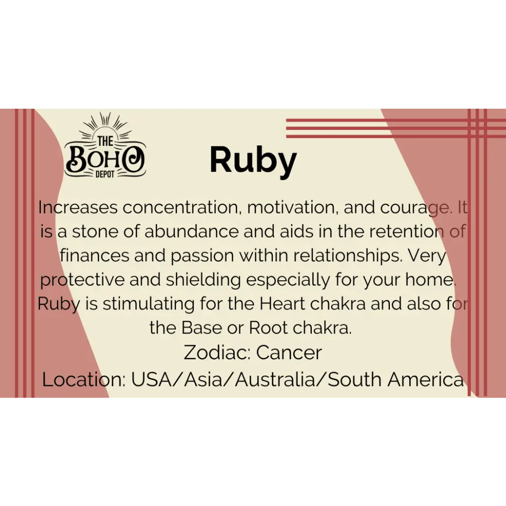 Ruby Crystal Tumbled Stone - Crystals