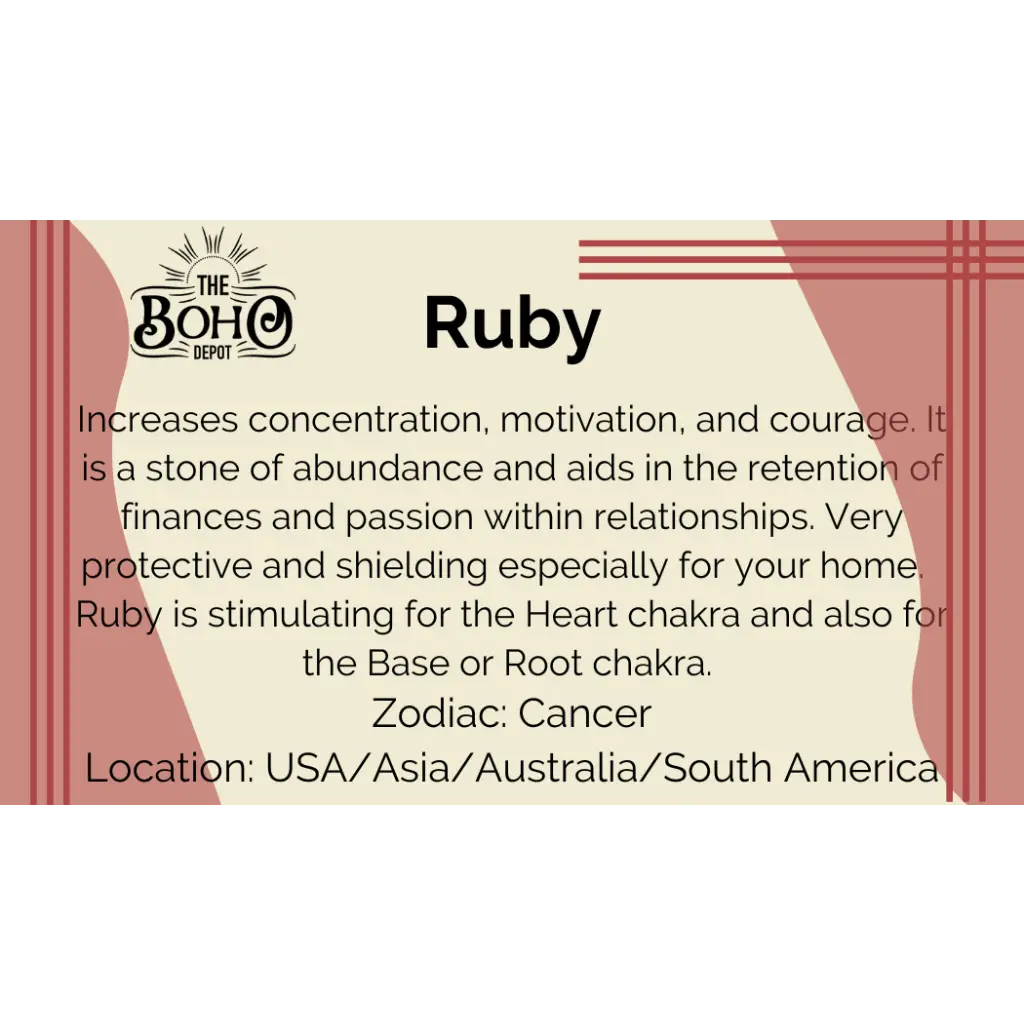Ruby Crystal Tumbled Stone - Crystals