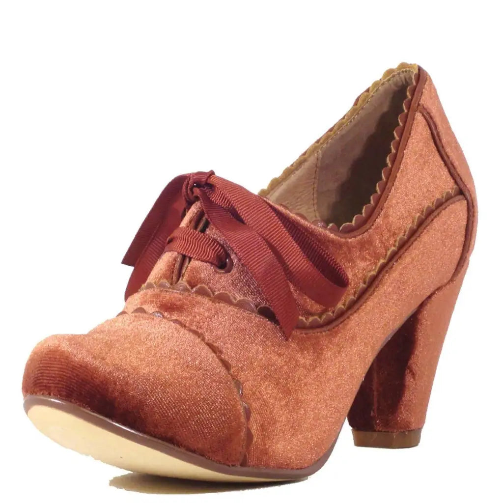 Rust Madison Velvet Retro Heels