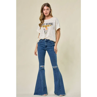 Denim Flared Bell Bottom Jeans