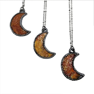 Scarlet Druzy Moon Necklace - default