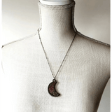 Scarlet Druzy Moon Necklace - default